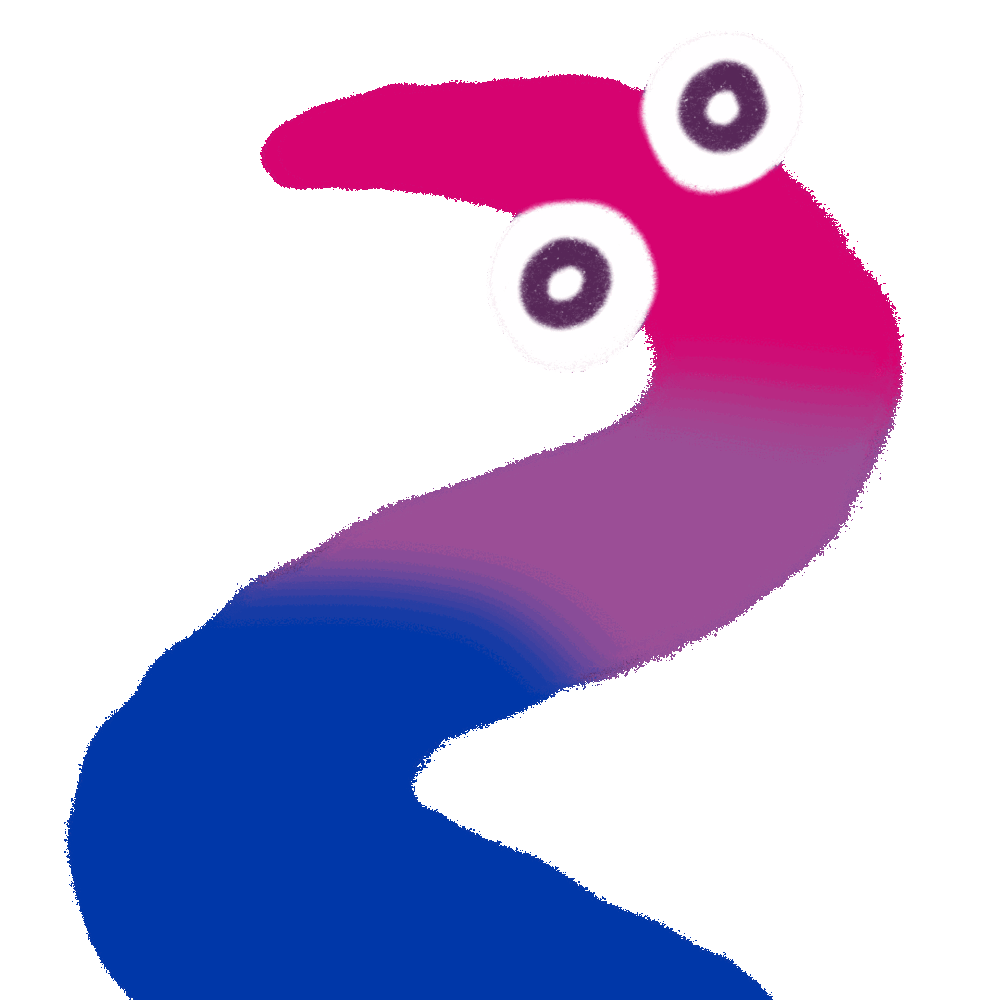 gif of a wiggle worm in the bi color flag